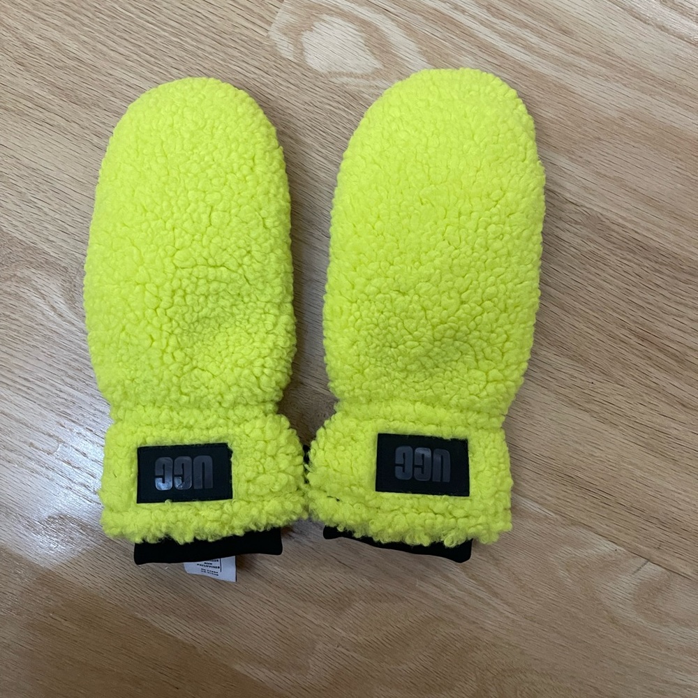 Neon Green Ugg Sherpa Mitten